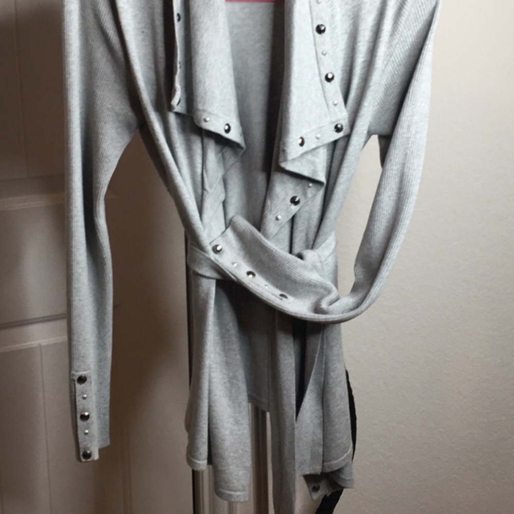 Cache Gray Embellished Cardigan - Picture 5 of 11